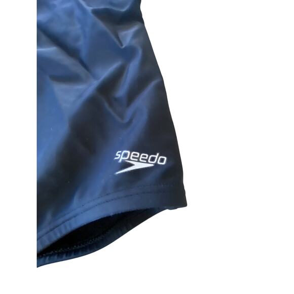 Black Speedo women's size 12 one piece swim bathing suit EUC white trim - Picture 3 of 4